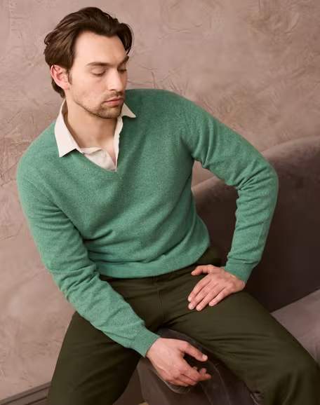 Brora Cashmere Fine V Neck Jumper