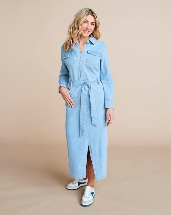 JD Williams Denim Maxi Shirt Dress