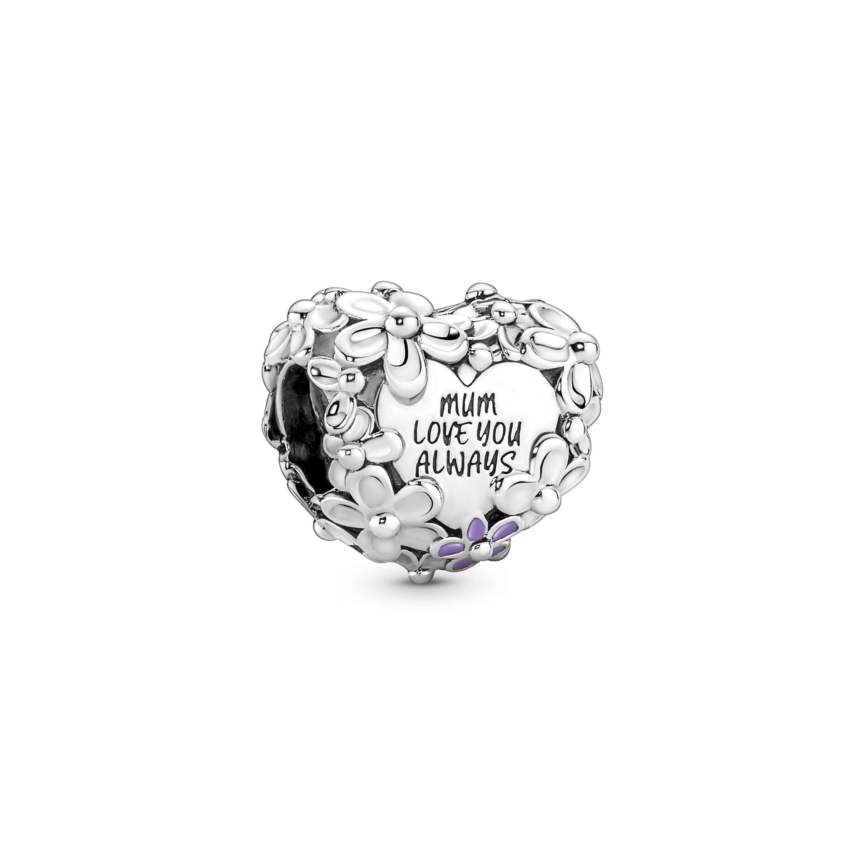 Pandora Mom Daisy Heart Charm - 791155C01 | Ben Bridge Jeweler