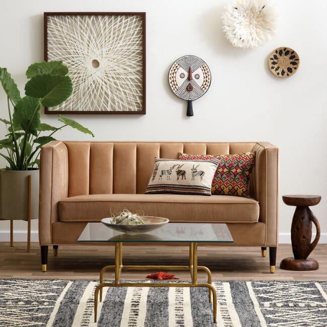 Camel Leanna Tufted Loveseat