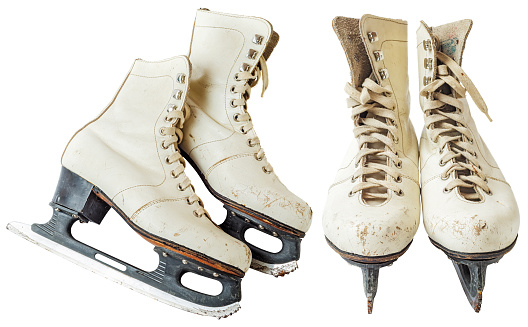 Vintage White Ice Skates Stock Photo - Download Image Now - 2015, Active  Lifestyle, Adult - iStock