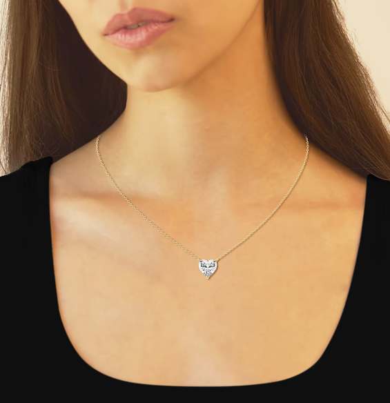 Grown Brilliance Heart Diamond Solitaire Pendant