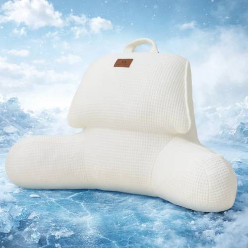 Ivory Cooling Waffle Knit Backrest Reading Pillow