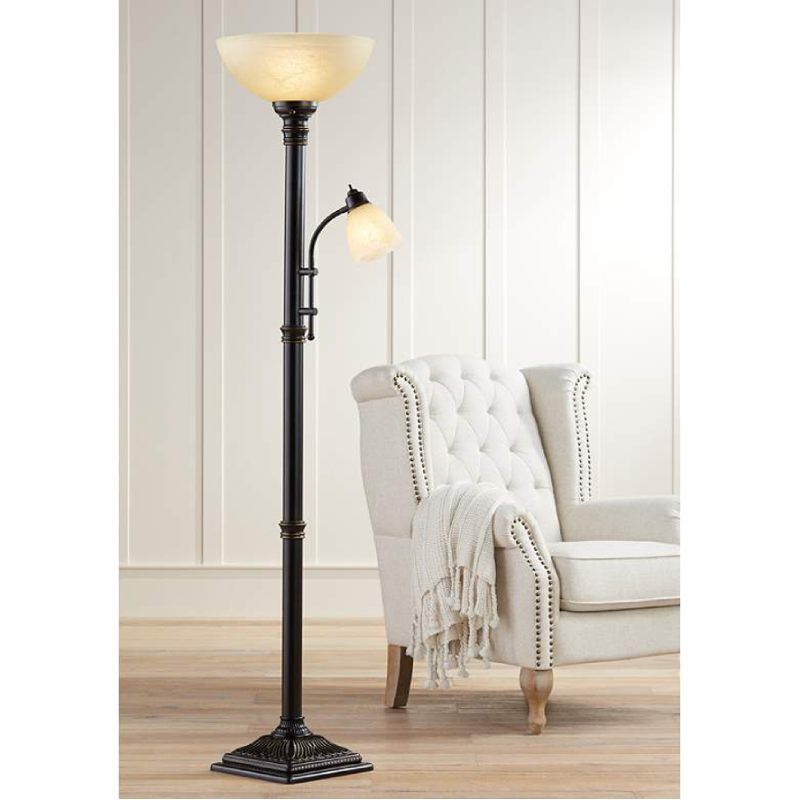 Torchiere Floor Lamp with Reader Arm