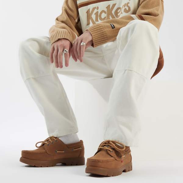 Kickers Lennon Boatshoe Leather Light Tan