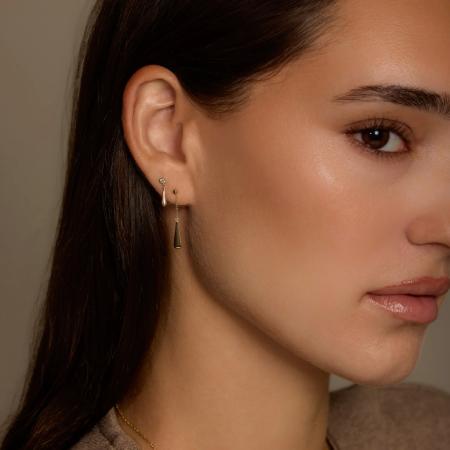 Anygolds Liquid Drop Chain Stud Earrings