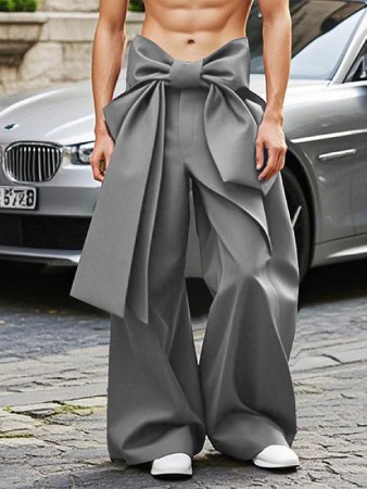 Incerunmen Mens French-Style Large Bow Design Pant
