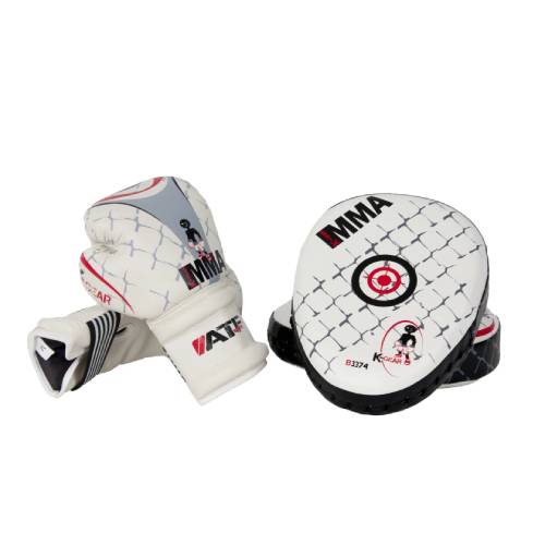Set of trainer gloves and junior boxing gloves