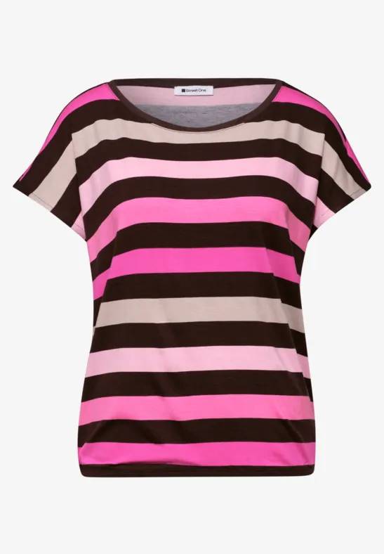 T-Shirt mit Rundhals und Elastiksaum