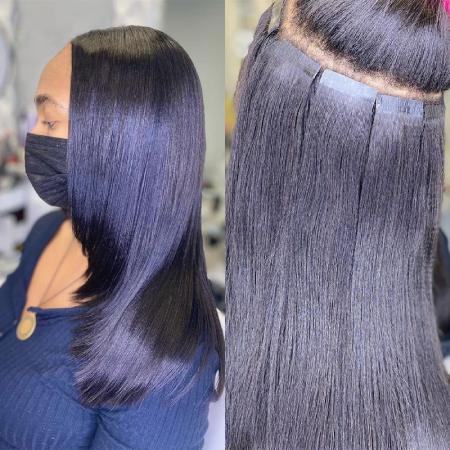 Eayon hair TAPE IN HAIR EXTENSION Light Yaki Straight Human Hair