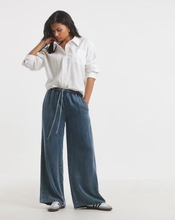 Simply Be Tie Front Palazzo Jeans