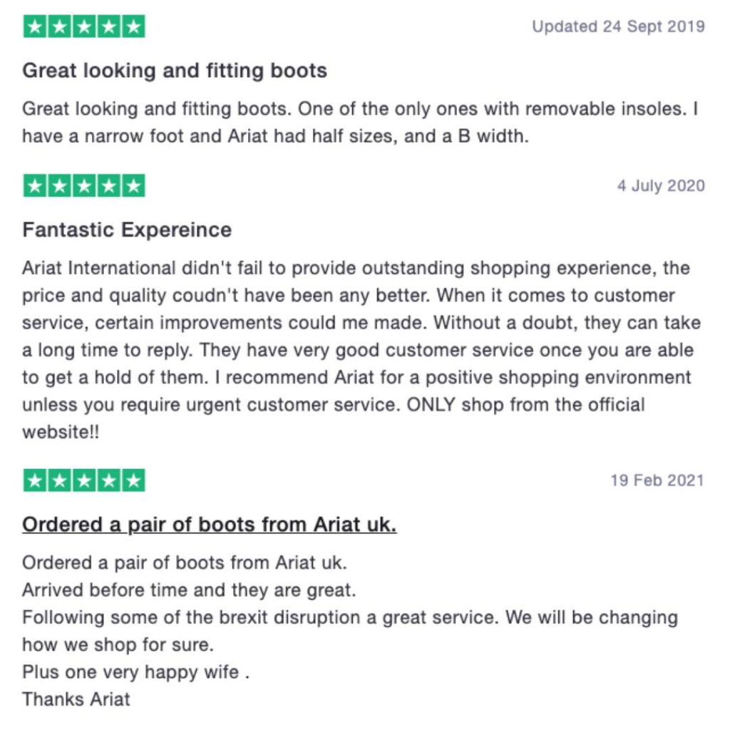 Ariat Customer Reviews