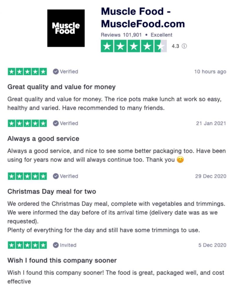 Customer Reviews for Muscle Food 