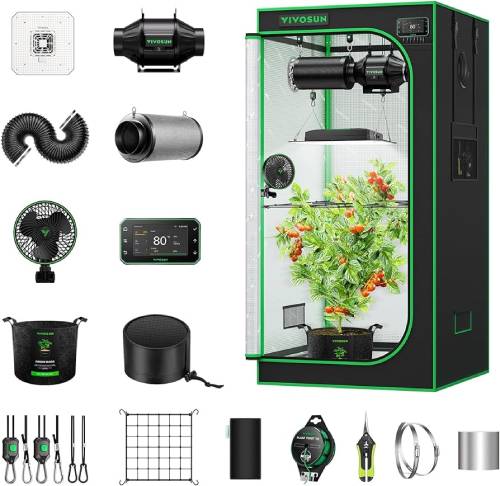 VIVOSUN Smart Pro Grow Tent Kit, 2.7 × 2.7ft 2-Plant Kit, WiFi-
